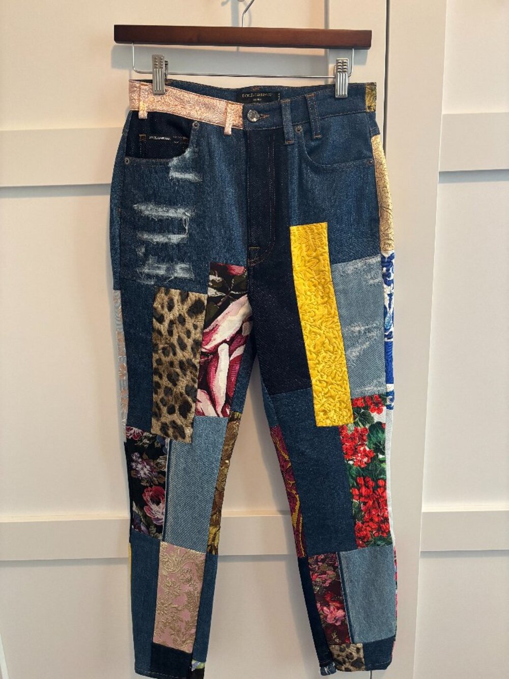 Dolce & Gabbana Multicolor Patchwork Skinny Denim Women's Jeans (#103)
